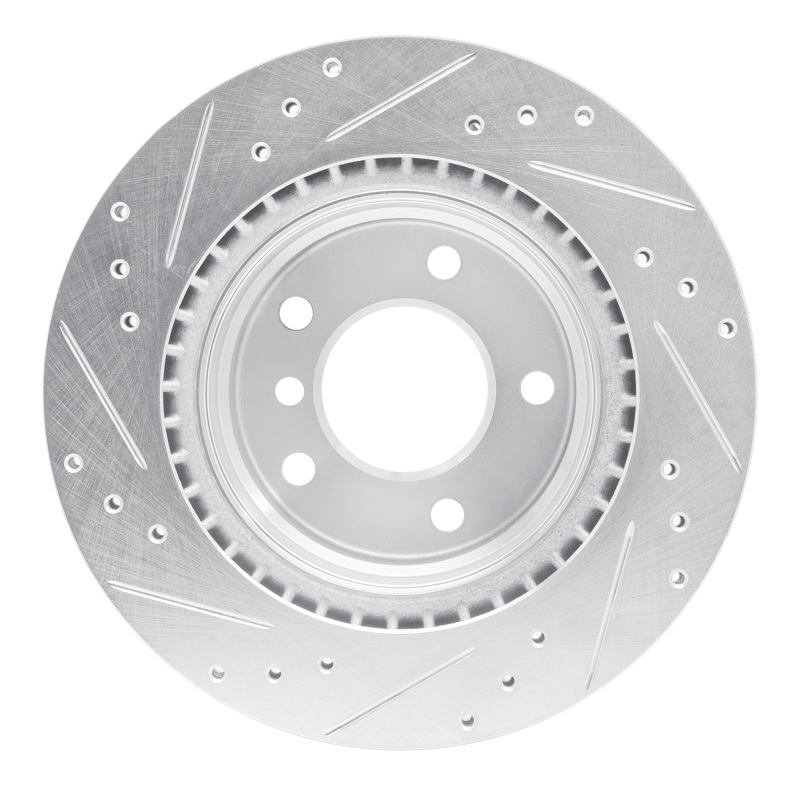 BMW 128I Brake Rotor (1) - Rear Right - R1 Concepts - Drilled & Slotted - Silver - `08-`13